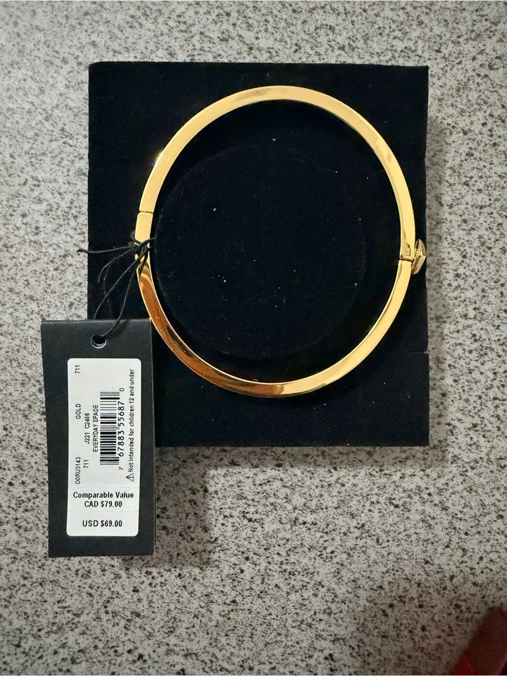 kate spade Gold Polished Hinged Bangle Bracelet